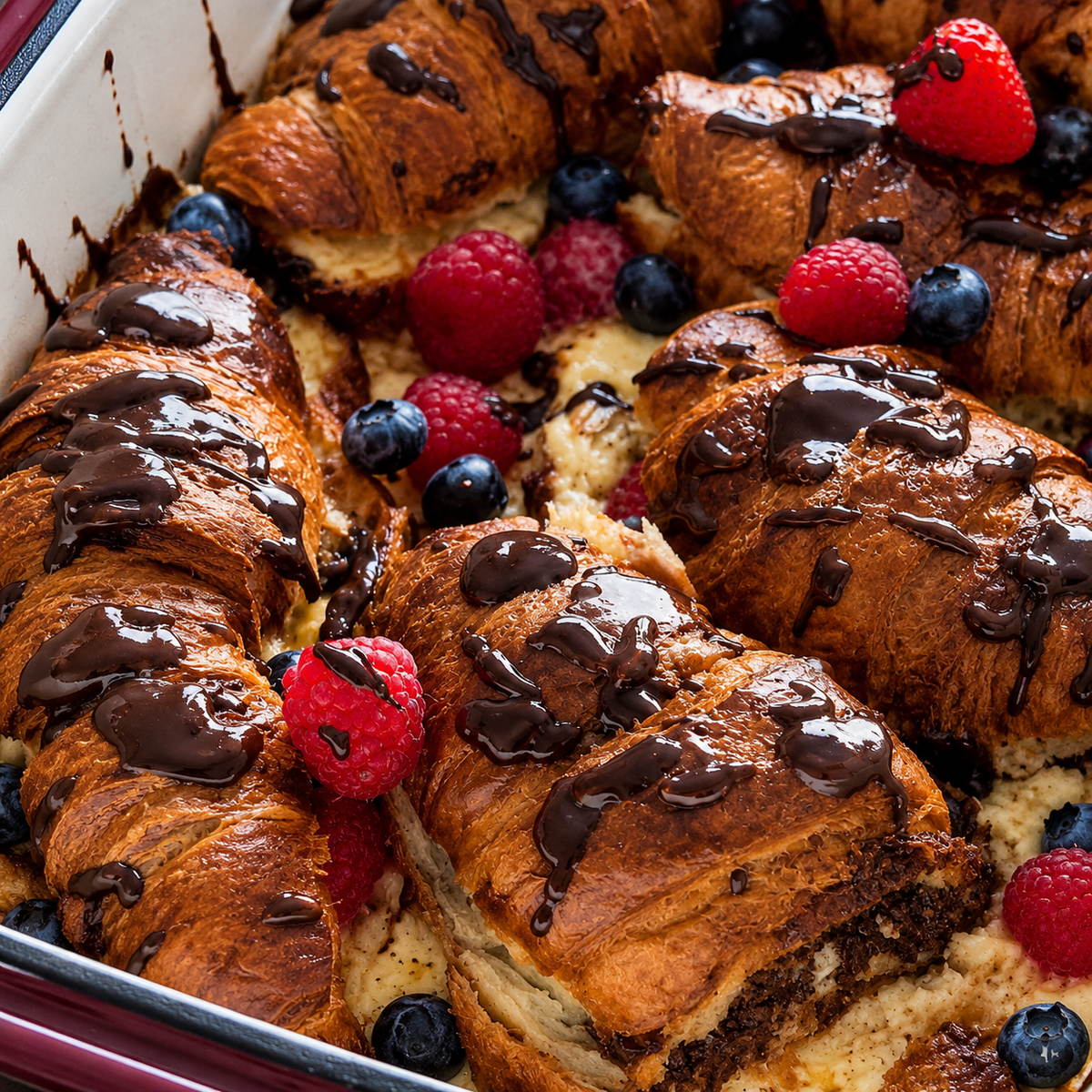 Croissant-Auflauf mit Beeren & Schokolade – Das perfekte Rezept für Croissants vom Vortag