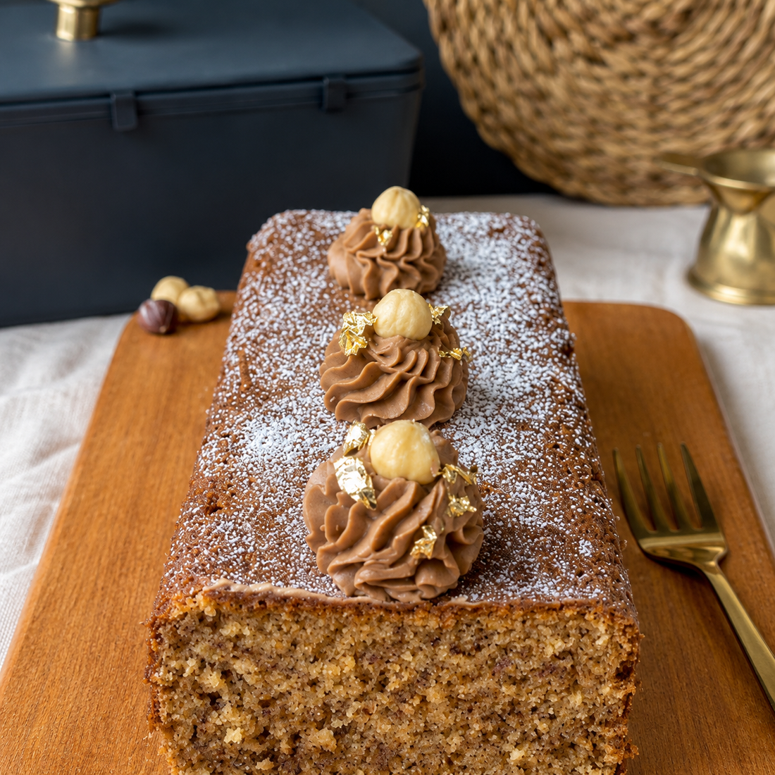 Saftiger Haselnusskuchen mit Nutella-Mascarpone-Creme
