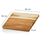 Planche à découper, acacia, 40 x 30 x 3 cm, avec rigole à jus