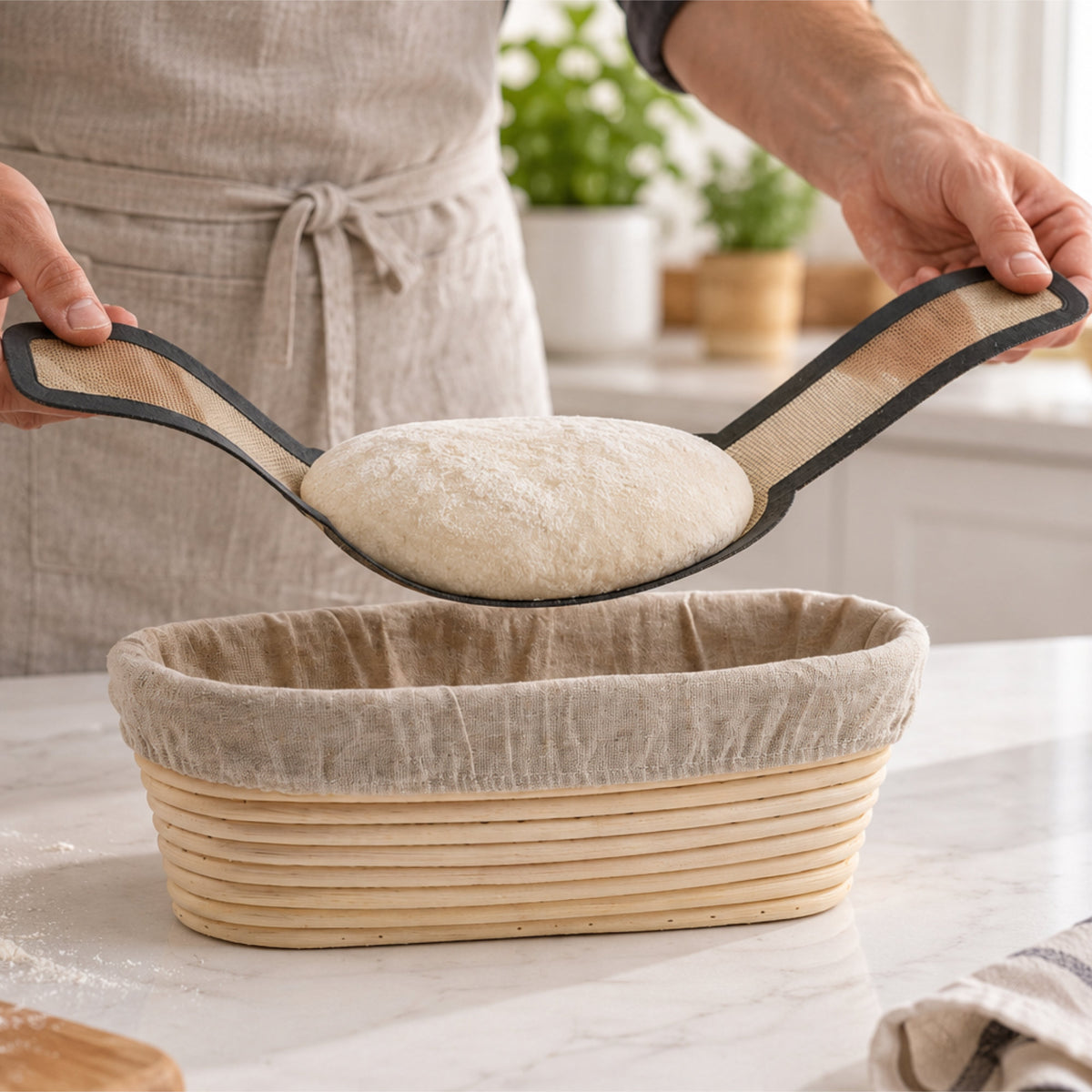 Bread Pot Set, Cast Iron, Pre-Seasoned, Incl. Bread Sling, Banneton, and Accessories