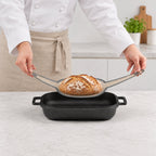 Brottopf Set, Gusseisen, pre-seasoned, inkl. Brotschlinge, Gärkörbchen und Zubehör