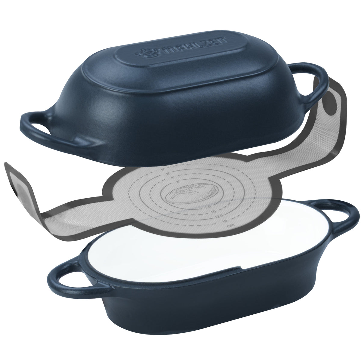 Bread Pot Set, 2.5 Liters, Cast Iron, Enameled, Incl. Bread Sling