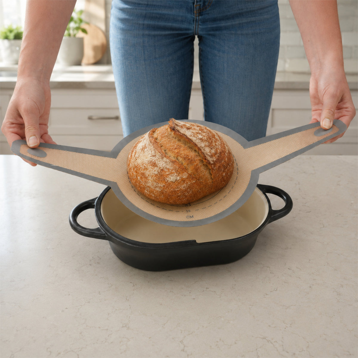 Bread Pot Set, 2.5 Liters, Cast Iron, Enameled, Incl. Bread Sling