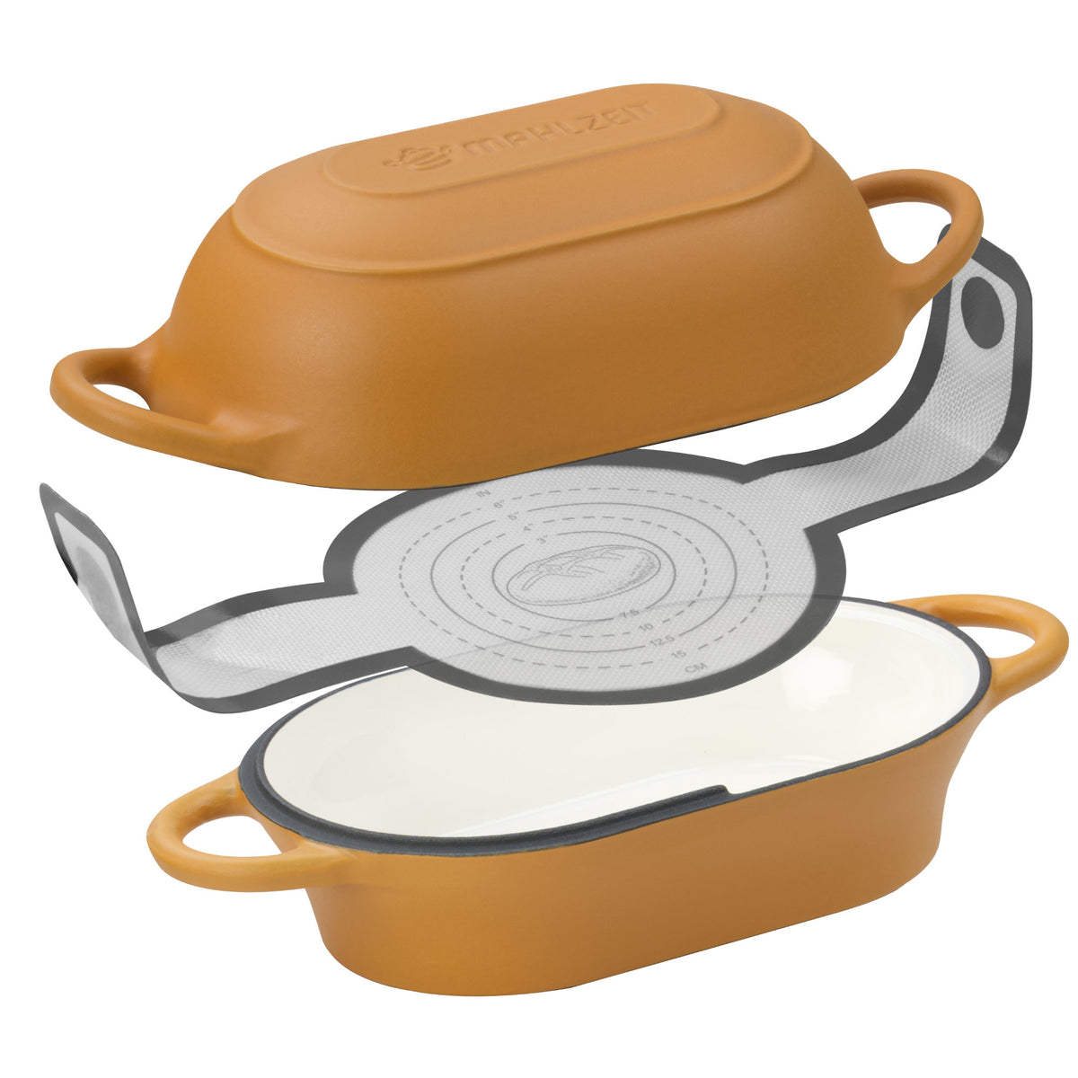 Bread Pot Set, 2.5 Liters, Cast Iron, Enameled, Incl. Bread Sling