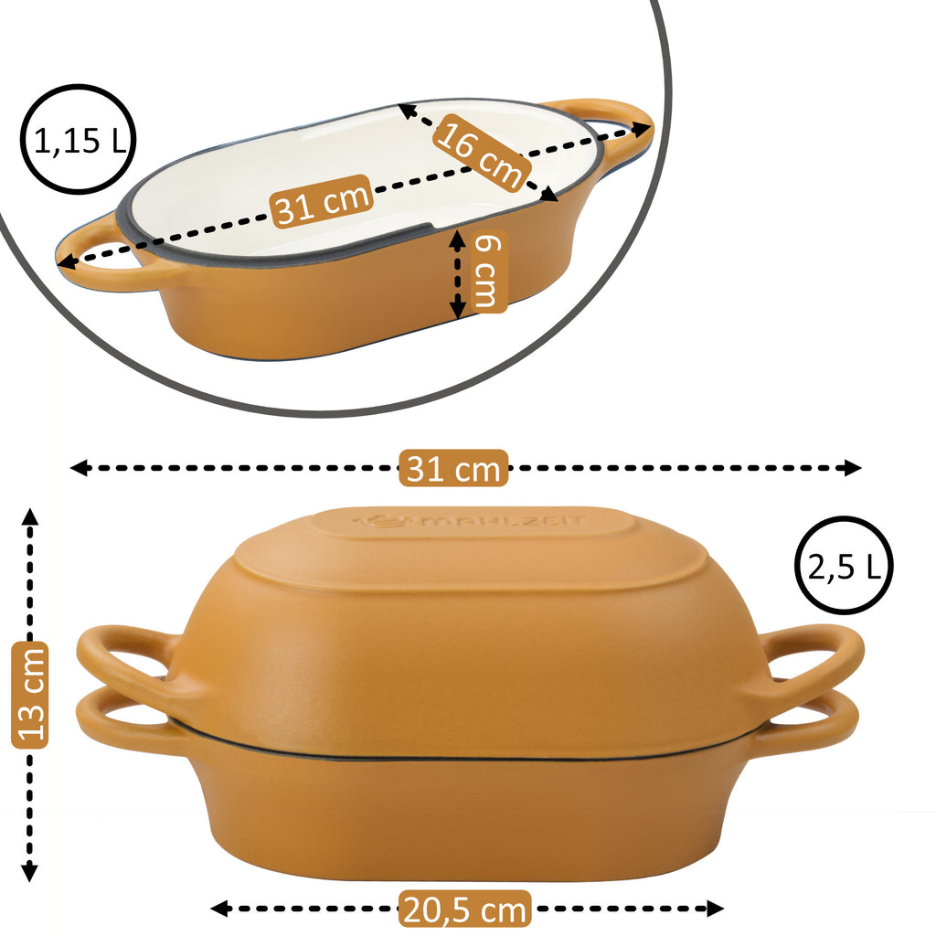 Bread Pot Set, 2.5 Liters, Cast Iron, Enameled, Incl. Bread Sling