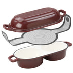 Cocotte à pain, 5 litres, fonte émaillée, avec élingue à pain et deux compartiments de cuisson