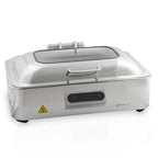 Chafing dish, acier inoxydable, 9,5 litres, avec présentoir et couvercle