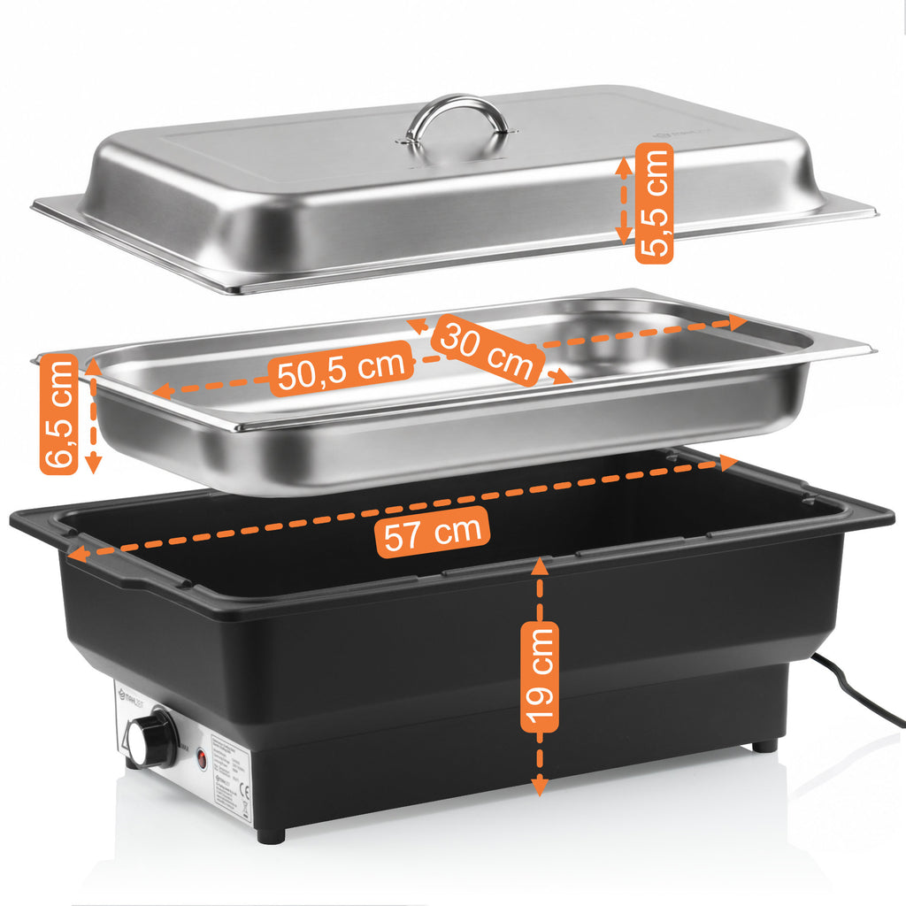 Chafing Dish, stainless steel, 8 litre, with lid