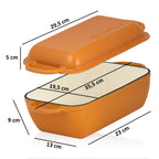 Roaster set, 3-piece, cast iron, enamelled