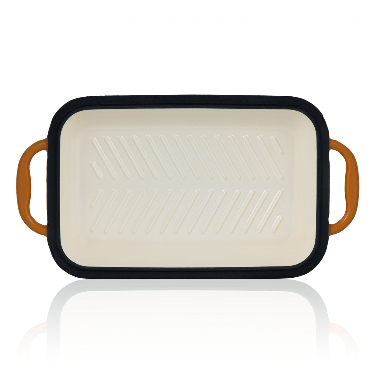Roaster set, 3-piece, cast iron, enamelled