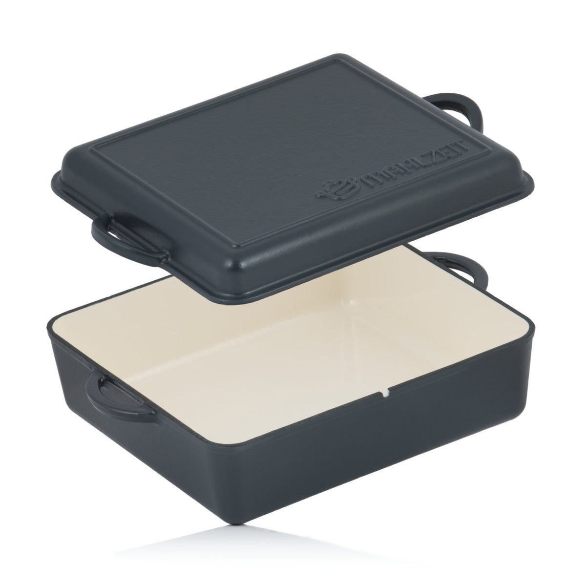 Roaster set, 3-piece, cast iron, enamelled