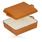 Roaster set, 3-piece, cast iron, enamelled