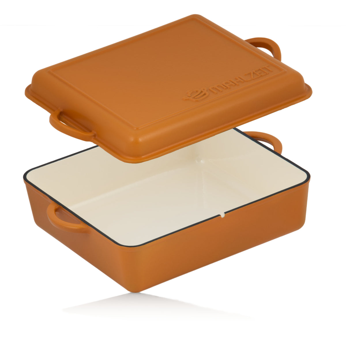 Roaster set, 3-piece, cast iron, enamelled
