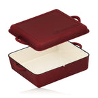 Roaster set, 3-piece, cast iron, enamelled