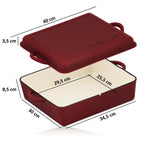 Set de cuisson, 3 pièces, fonte émaillée, couvercle de poêle inclus
