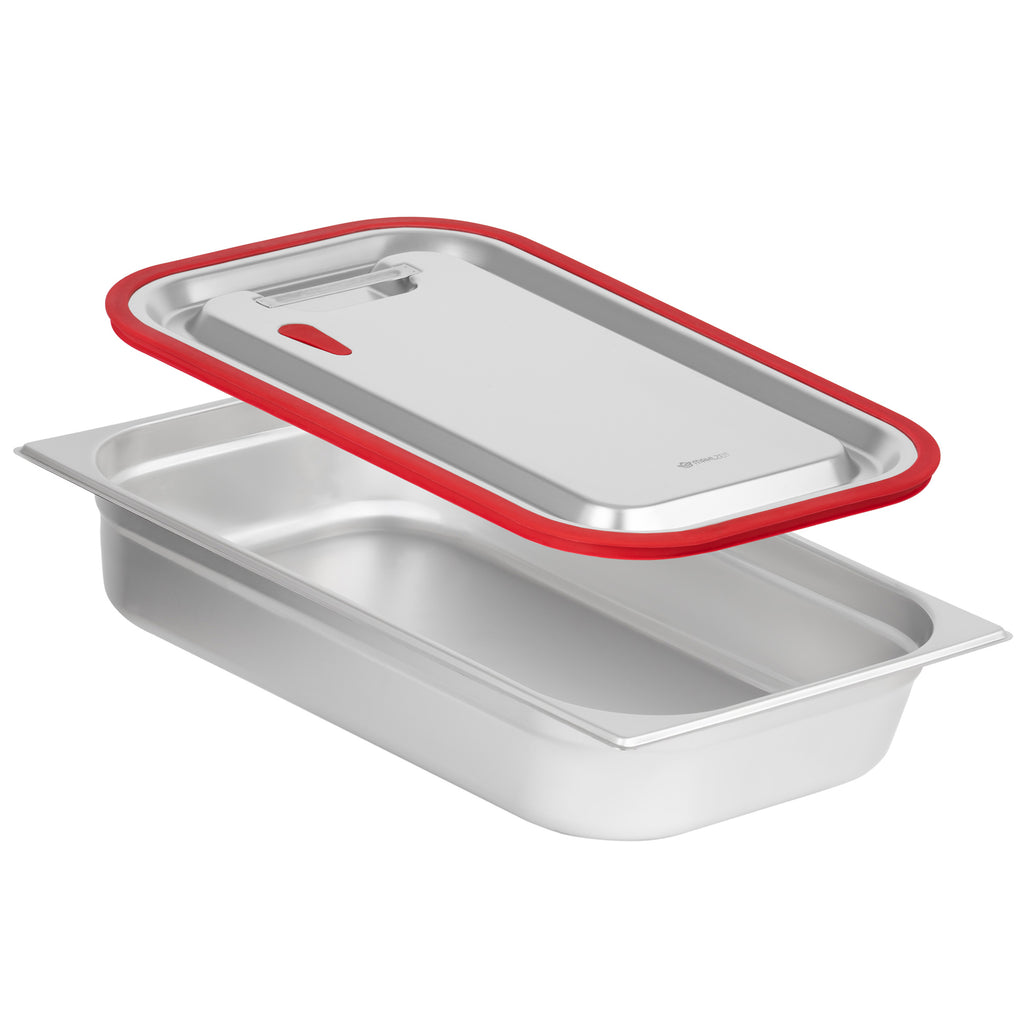 Lid for GN containers, stainless steel, with silicone edge