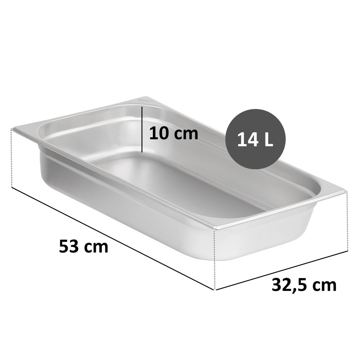 Bac GN pour chafing dish, acier inoxydable, couvercle inclus