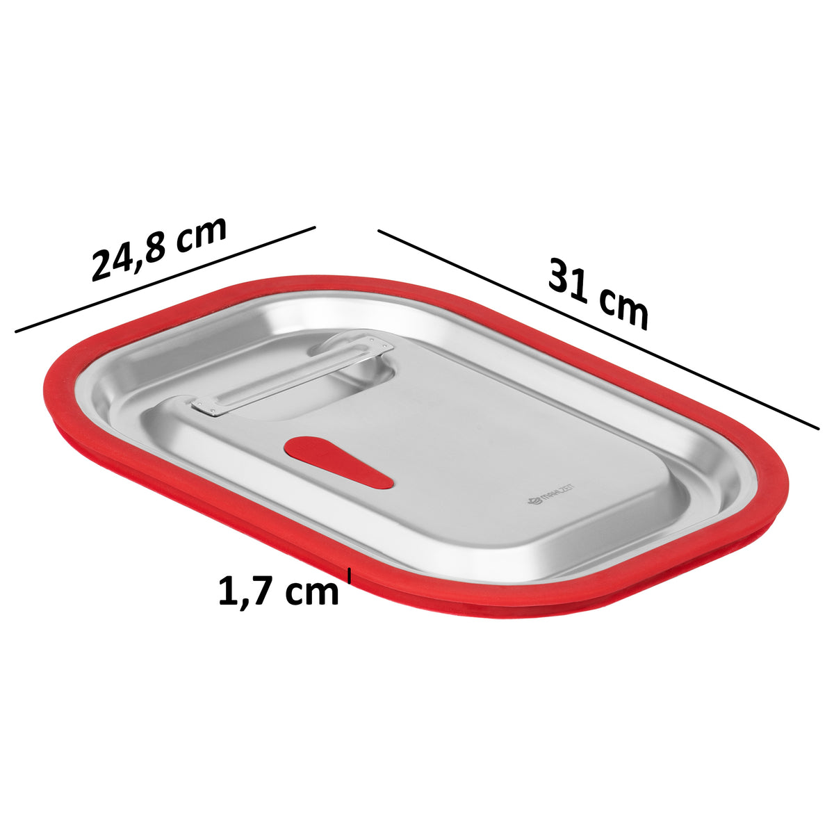 Lid for GN containers, stainless steel, with silicone edge