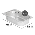 Bac GN pour chafing dish, acier inoxydable, couvercle inclus