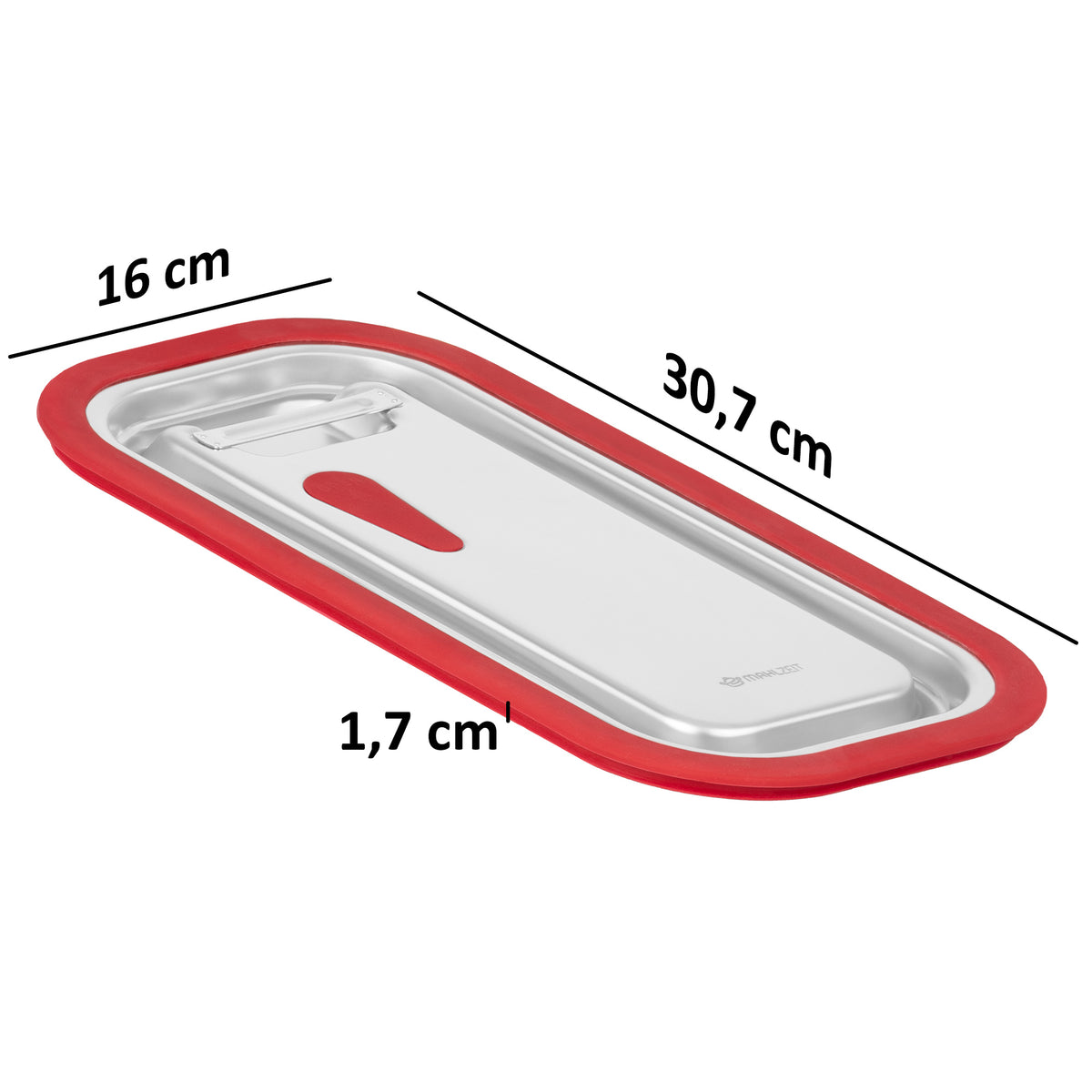 Lid for GN containers, stainless steel, with silicone edge