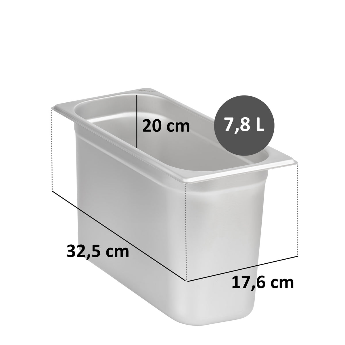 Bac GN pour chafing dish, acier inoxydable, couvercle inclus