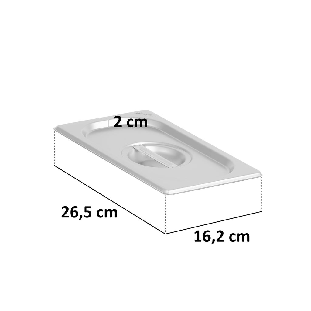 Bac GN pour chafing dish, acier inoxydable, couvercle inclus