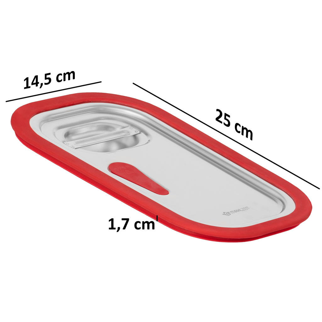 Lid for GN containers, stainless steel, with silicone edge
