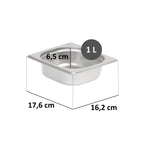 Bac GN pour chafing dish, acier inoxydable, couvercle inclus