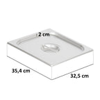 Bac GN pour chafing dish, acier inoxydable, couvercle inclus