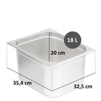 Bac GN pour chafing dish, acier inoxydable, couvercle inclus