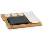 Lava stone set, 7-piece, incl. hot stone, plates and dip bowls