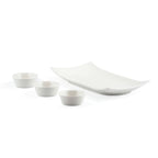 Lava stone set, 7-piece, incl. hot stone, plates and dip bowls
