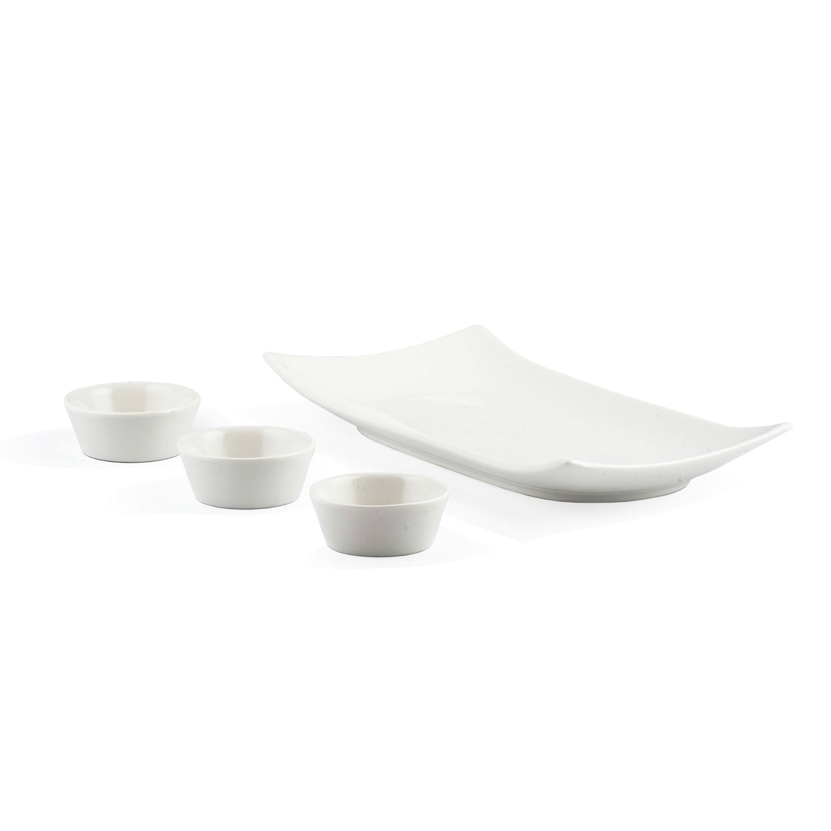 Lava stone set, 7-piece, incl. hot stone, plates and dip bowls