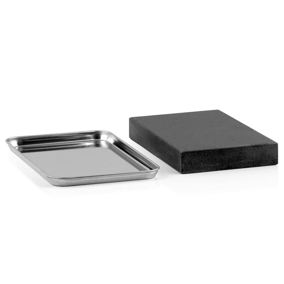 Lava stone set, 7-piece, incl. hot stone, plates and dip bowls