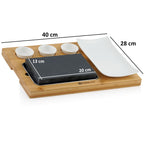 Lava stone set, 7-piece, incl. hot stone, plates and dip bowls