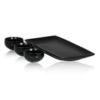 Lava stone set, 7-piece, incl. hot stone, plates and dip bowls