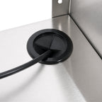 Étagère murale pour micro-ondes, acier inoxydable, avec passe-câbles