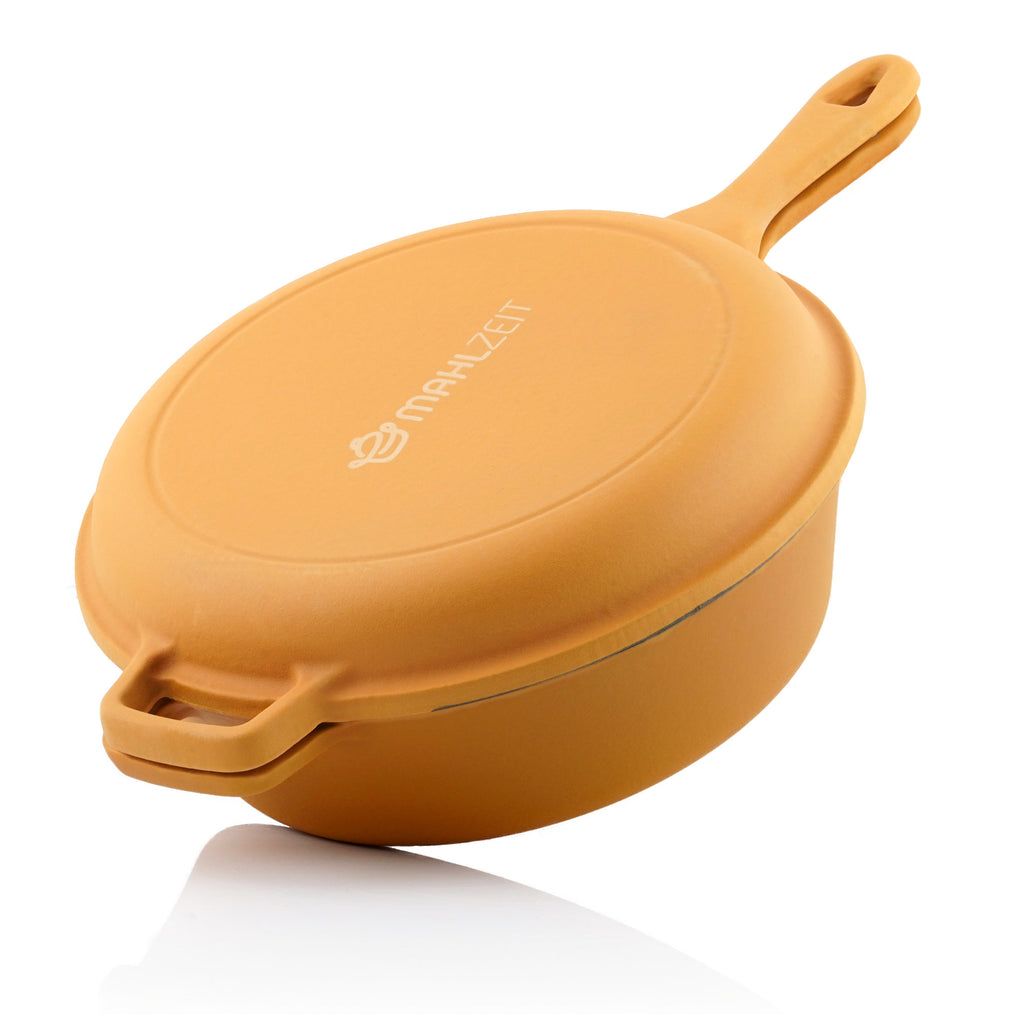 Schmortopf, 4,4 Liter, Orange, Gusseisen, emailliert