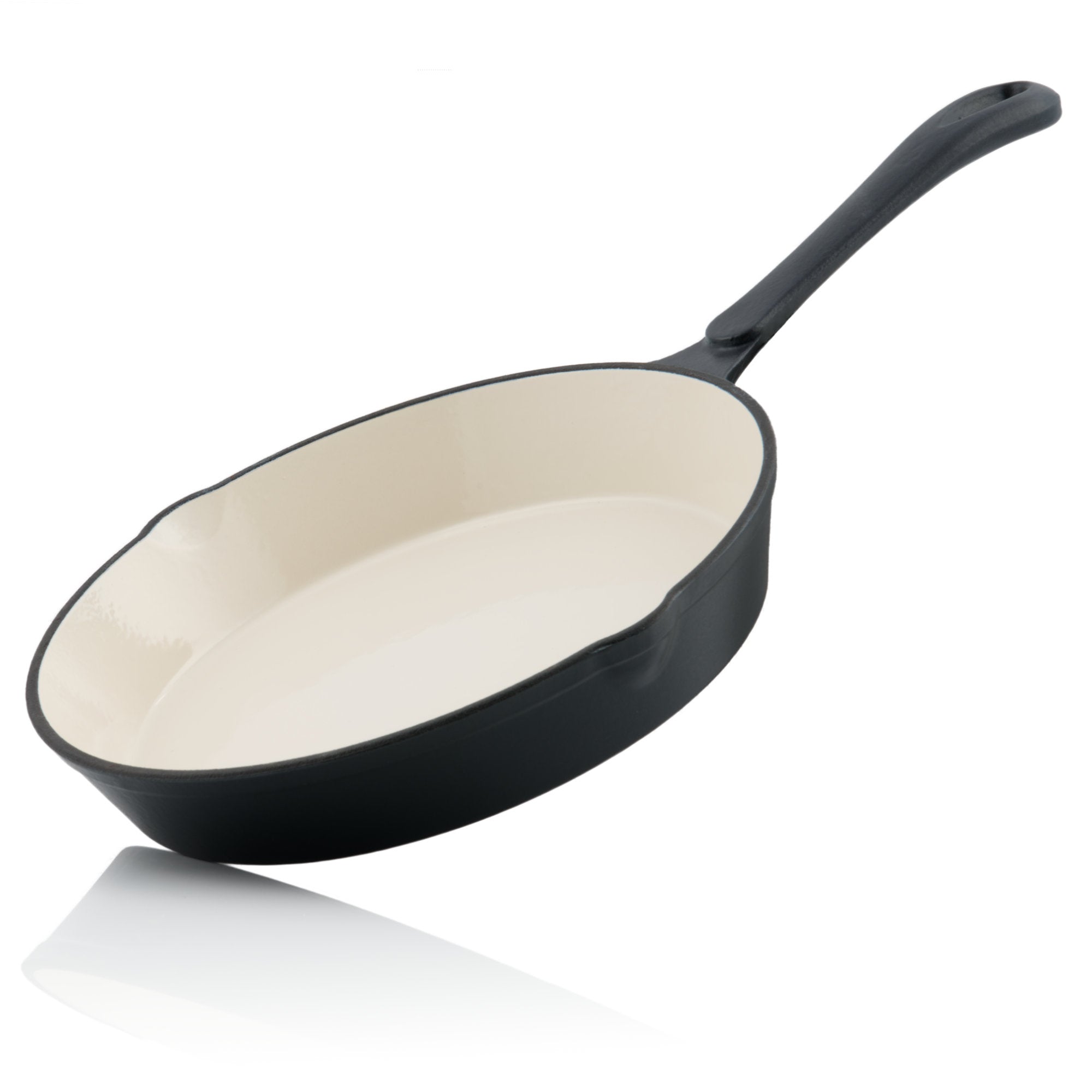 Frying pan, Ø 24 cm, cast iron, enamelled, with two pouring spouts