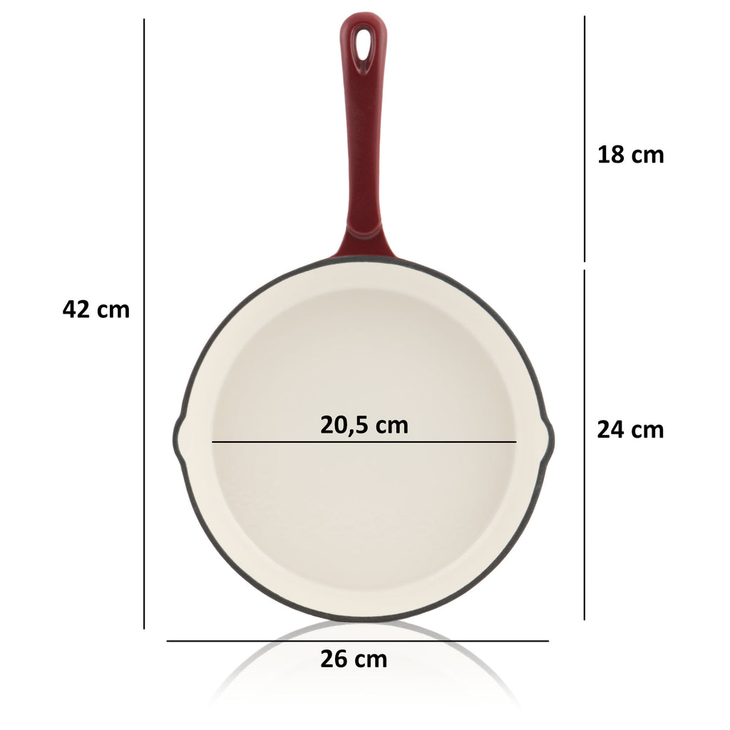 Pan set, 5-piece, cast iron, enamelled