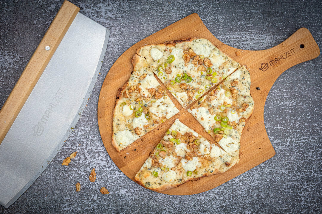 Pizza set, 3-piece, 40 x 30 cm pizza stone, incl. peel and cutter