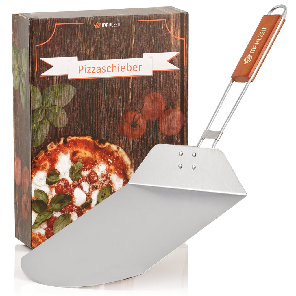 Pizza peel, stainless steel, bamboo handle