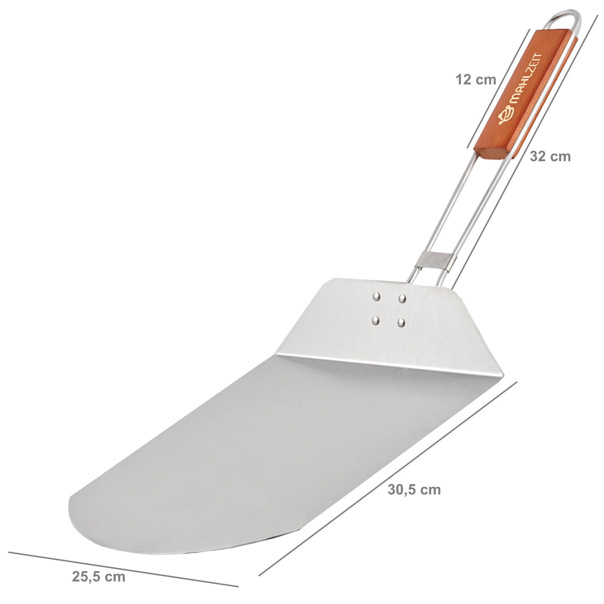 Pizza peel, stainless steel, bamboo handle