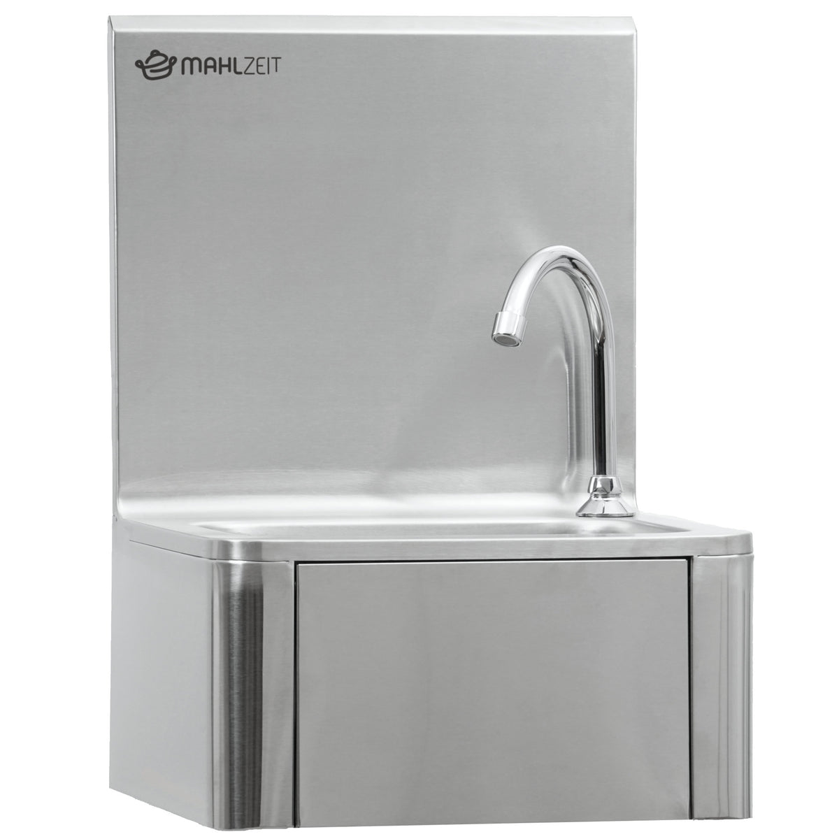 Hand wash basin, stainless steel, incl. knee operation and soap dispenser