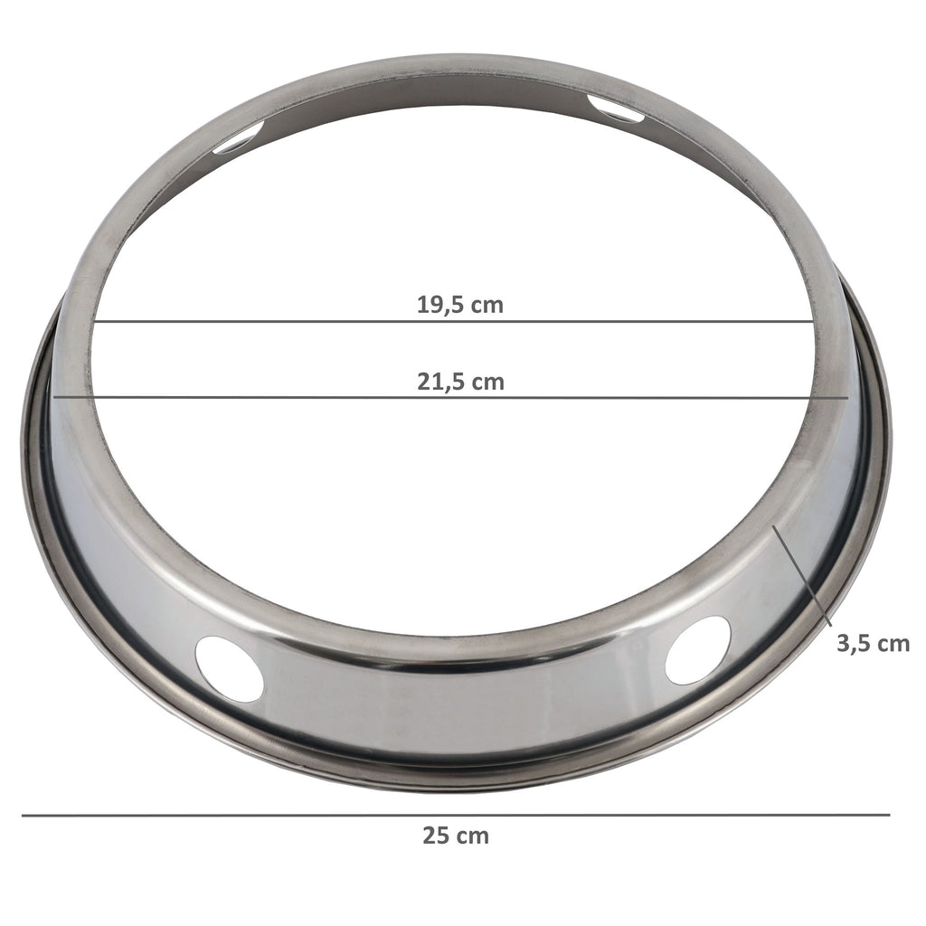 Wok Ring für Woks, Ø 19,5 cm, Edelstahl, mit rundem Boden