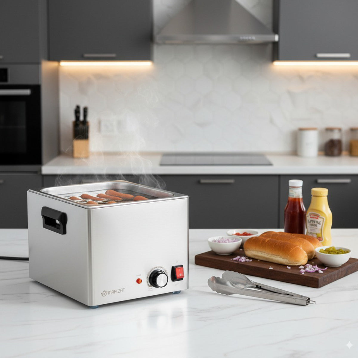 Sausage warmer, 6 liters, stainless steel, electric 1200 W