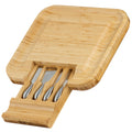 Cheese board, bamboo, 36 x 34 x 5 cm, incl. cheese knives