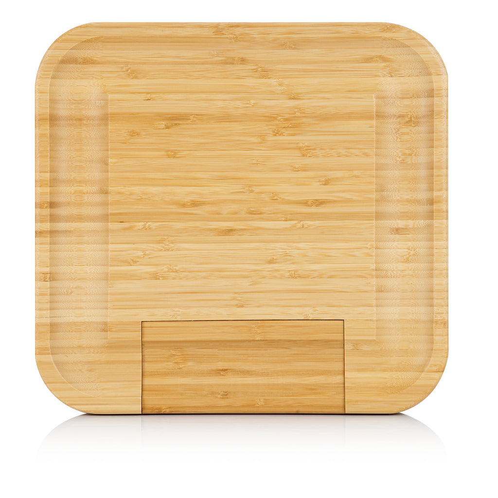 Cheese board, bamboo, 36 x 34 x 5 cm, incl. cheese knives