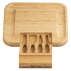 Cheese board, bamboo, 36 x 34 x 5 cm, incl. cheese knives