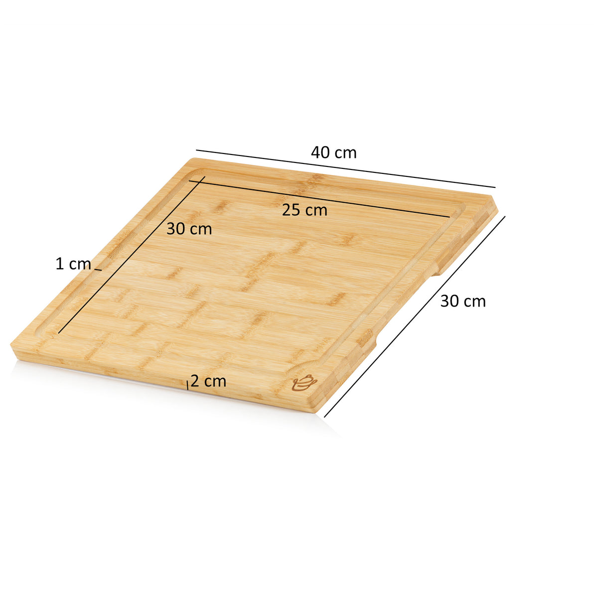 Planche à découper, bambou, 40 x 30 x 2 cm
